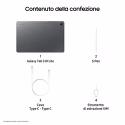 Samsung Galaxy Tab S10 Lite, Tablet Android, WiFi, 6GB RAM, 128GB, 10.9" Dispaly LCD, S Pen, Gray - Vista aggiuntiva 7