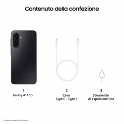 Samsung Galaxy A17 5G, Android 15, Display sAMOLED 6.7", 8GB RAM, 256GB, Batteria 5.000 mAh, Resistenza IP54, Memoria espandibile fino a 2TB, Black - Vista aggiuntiva 7