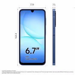 Samsung Galaxy A17 5G, Android 15, Display sAMOLED 6.7", 8GB RAM, 256GB, Batteria 5.000 mAh, Resistenza IP54, Memoria espandibile fino a 2TB, Blue - Vista aggiuntiva 3