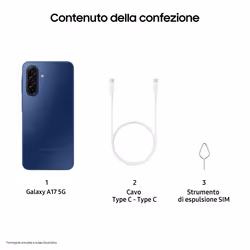 Samsung Galaxy A17 5G, Android 15, Display sAMOLED 6.7", 8GB RAM, 256GB, Batteria 5.000 mAh, Resistenza IP54, Memoria espandibile fino a 2TB, Blue - Vista aggiuntiva 8