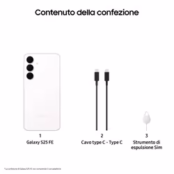 Samsung Galaxy S25 FE, AI, Display Dynamic AMOLED 2X 6.7'', Fotocamera 50MP, 8 GB RAM, 256GB, Batteria 4.900 mAh, White - Vista aggiuntiva 8