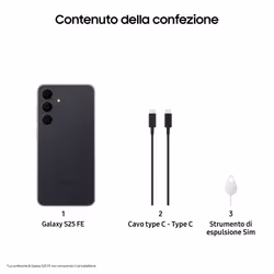 Samsung Galaxy S25 FE, AI, Display Dynamic AMOLED 2X 6.7'', Fotocamera 50MP, 8 GB RAM, 128GB, Batteria 4.900 mAh, Jetblack - Vista aggiuntiva 8