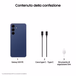 Samsung Galaxy S25 FE, AI, Display Dynamic AMOLED 2X 6.7'', Fotocamera 50MP, 8 GB RAM, 256GB, Batteria 4.900 mAh, Navy - Vista aggiuntiva 8