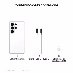 Samsung Galaxy S26 Ultra Smartphone AI, 256GB, Privacy Display integrato, Processore potente, Assistente Foto, Camera 200 MP, 5000 mAh, White - Vista aggiuntiva 7