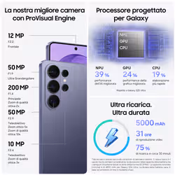 Samsung Galaxy S26 Ultra Smartphone AI, 1TB, Privacy Display integrato, Processore potente, Assistente Foto, Camera 200 MP, 5000 mAh, Cobalt Violet - Vista aggiuntiva 4