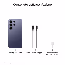 Samsung Galaxy S26 Ultra Smartphone AI, 512GB, Privacy Display integrato, Processore potente, Assistente Foto, Camera 200 MP, 5000 mAh, Cobalt Violet - Vista aggiuntiva 7