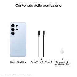 Samsung Galaxy S26 Ultra Smartphone AI, 1TB, Privacy Display integrato, Processore potente, Assistente Foto, Camera 200 MP, 5000 mAh, Sky Blue - Vista aggiuntiva 7
