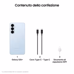 Samsung Galaxy S26+ Smartphone AI, 256GB, Processore avanzato, Assistente Foto, Creative Studio, Camera 50 MP, 4900 mAh, Sky Blue - Vista aggiuntiva 7