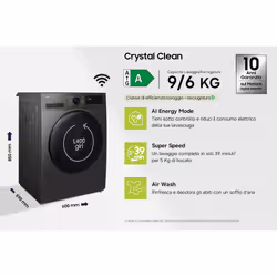 Samsung Lavasciuga ‎ Crystal Clean ‎9Kg + ‎6Kg WD90HG5U34BXET - Vista aggiuntiva 2