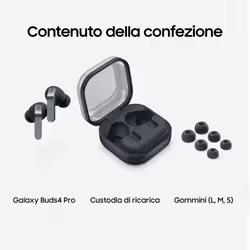 Samsung Galaxy Buds4 Pro, Black, Corpo in metallo, Altoparlante a 2 vie e doppio amplificatore, Chiamate cristalline, Audio a 360°, ANC migliorata, Controllo adattivo del rumore, Connessione senza interruzioni e One UI, AI pronto ai comandi vocali - Vista aggiuntiva 8