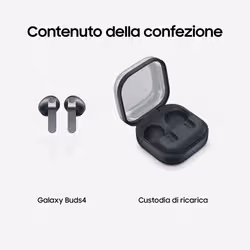 Samsung Galaxy Buds4, Black, Corpo in metallo, Altoparlante a 1 via, equalizzatore adattivo, Chiamate cristalline, Audio a 360°, ANC, Controllo adattivo del rumore Connessione senza interruzioni e One UI, Galaxy AI pronto ai comandi vocali - Vista aggiuntiva 8