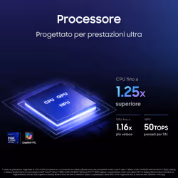 Samsung Galaxy Book6 Ultra (16", Ultra 7 356H, 32GB), Copilot+PC, NVIDIA® GeForce RTX™ 5060, Processore lntel® Core™ Ultra 7 356H, 1TB, Portatile, Batteria fino a 30 ore*, Dynamic AMOLED 2X, Touchscreen, Touchpad Aptico, Galaxy Al, Gray - Vista aggiuntiva 6
