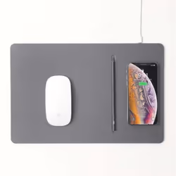 POUT Mouse pad with high-speed wireless charging HANDS 3 PRO dust gray, Grigio, Monocromatico, ABS sintetico, Poliuretano, Al ...