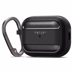 Spigen Rugged Armor, Custodia, Poliuretano termoplastico (TPU), Nero