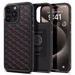 Spigen ACS06604, Cover, Apple, 17 cm (6.7"), Nero, Rosso
