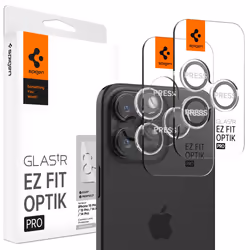 Spigen GLAS.tR EZ Fit Optik Pro, Apple, iPhone 15 Pro / 15 Pro Max / 14 Pro / 14 Pro Max, Scratch resistant, Trasparente, 2 p ...