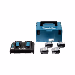 Caratteristiche: - Pack energia composto da 4 batterie 18 V Li-Ion e un caricabatteria doppio DC18RD fornito in valigetta MAK ...