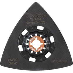 Makita piastra di levigatura, 90 mm Deltoid, TMA084 Starlock - K40 - HM / RIFF - TMA084 - Malta / vernice / residui di moquette