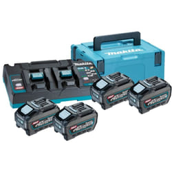 Makita - 40V Li-ion max Set di 4 batterie 5.0Ah - Caricabatterie - Mbox - 191U42-2