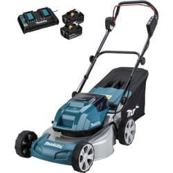 Makita DLM463PT2 tagliaerba Tagliaerba a spinta Batteria Blu, Verde, Metallico