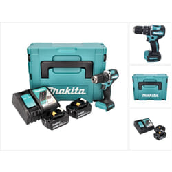 Makita - dhp 487 rtj 18 v 40 Nm Brushless Cordless Drill + 2x 5.0 Ah Batterie + Caricabatterie + Makpac