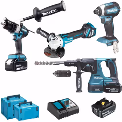 Il set elettroutensili Makita DLX4158TJ una combinazione vincente per chi necessita di prestazioni elevate e praticità d'uso. ...
