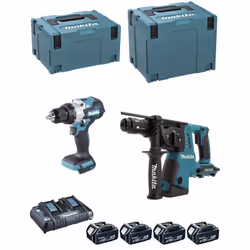 MAKITA Kit DLX2470PTJ Trapano a Percussione MAKITA DHP486 - Il motore brushless BL eroga 130 Nm di coppia, per maggiori prest ...