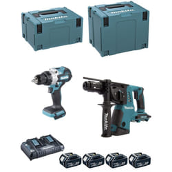 Makita - Kit DLX2470PTJ (DHP486 + DHR264 + 4 x 5,0 Ah + DC18RD + makpac 3 + makpac 4)