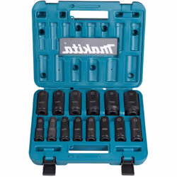 Makita E-16586, Set di bussole, Nero, Verde, 14 testina/e, 1/2", Metrico, 10,11,12,13,14,16,17,19,21,22,24,27,30,32 mm