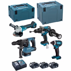 MAKITA Kit DLX4050TJ Trapano a Percussione MAKITA DHP481 - Motore brushless BL : più efficiente, riduce l'attrito e il surris ...