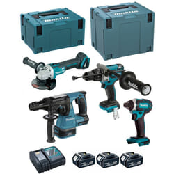 Makita - Kit DLX4050TJ (DHP481 + DTD152 + DHR243 + DGA504 + 3 x 5,0 Ah + DC18RC + makpac 3 + makpac 4)