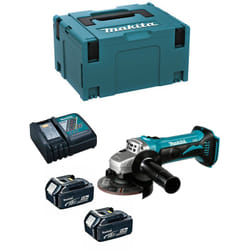 Makita - Mini-Smerigliatrice DGA452RTJ (2 x 5,0 Ah + DC18RC + makpac 3)