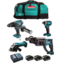 MAKITA Kit DLX4054MX1 (DDF458 + DTD152 + DHR202 + DGA452 + 3 x 4,0 Ah + DC18RC + LTX600)