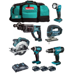 Makita - Kit DLX6068PT (DHP453 + DTD152 + DHR202 + DJV180 + DSS611 + DML802 + 3 x 5,0 Ah + DC18RD + LXT600)