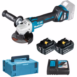 Makita DGA513RTJ Smerigliatrice Angolare 18V LXT 125/115 mm BL 2x5,0Ah MAKPAC Smerigliatrice angolare potente 18V con motore ...