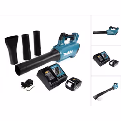 Dotazione: - 1x Makita DUB 184 RF1 Soffiatore a batteria 18 V - 1x Tracolla ( 16609-6 ) - 1x Adattatore per tubi 80-72 ( 191B ...