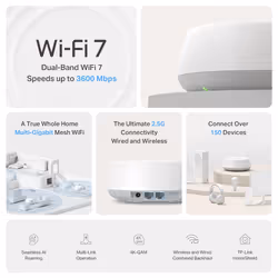 TP-Link DECO BE25(3-PACK) sistema Wi-Fi Mesh Dual-band (2.4 GHz/5 GHz) Wi-Fi 7 (802.11be) Bianco 2 Interno - Vista aggiuntiva 3
