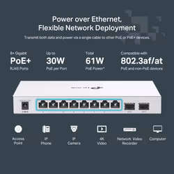 TP-Link FESTA FS310GP switch di rete Gestito L2/L2+ Gigabit Ethernet (10/100/1000) Supporto Power over Ethernet (PoE) 1U Bianco - Vista aggiuntiva 8