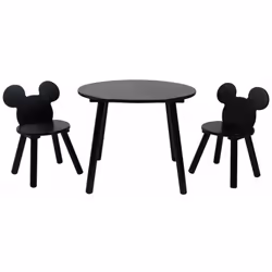 Con il suo design pulito e compatto, questo set di tavolo e 2 sedie di Topolino si adatta perfettamente alla stanza dei gioch ...