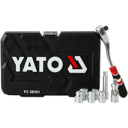 Yato - Yt-38561 - Set Di Chiavi a Cricchetto e Bussole Professionali, 22 Pezzi