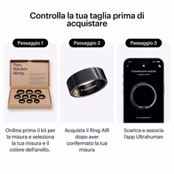 Ultrahuman Ring AIR – Monitor del sonno e dell'attività fisica, anello intelligente per uomo e donna, nessuna spesa per l'app per le funzioni standard, durata della batteria fino a 6 giorni (taglia 6) - Vista aggiuntiva 2
