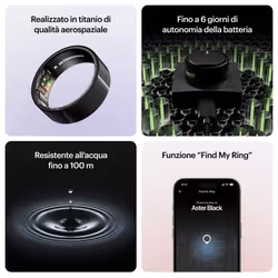 Ultrahuman Ring AIR – Monitor del sonno e dell'attività fisica, anello intelligente per uomo e donna, nessuna spesa per l'app per le funzioni standard, durata della batteria fino a 6 giorni (taglia 6) - Vista aggiuntiva 7