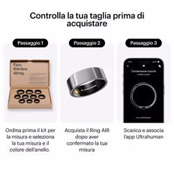 Ultrahuman Ring AIR – Monitor del sonno e dell'attività fisica, anello intelligente per uomo e donna, nessuna spesa per l'app per le funzioni standard, durata della batteria fino a 6 giorni (taglia 13) - Vista aggiuntiva 2