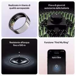 Ultrahuman Ring AIR – Monitor del sonno e dell'attività fisica, anello intelligente per uomo e donna, nessuna spesa per l'app per le funzioni standard, durata della batteria fino a 6 giorni (taglia 13) - Vista aggiuntiva 7