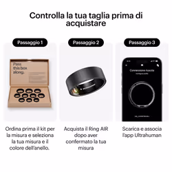 Ultrahuman Ring AIR – Monitor del sonno e dell'attività fisica, anello intelligente per uomo e donna, nessuna spesa per l'app per le funzioni standard, durata della batteria fino a 6 giorni (taglia 13) - Vista aggiuntiva 2