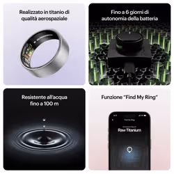 Ultrahuman Ring AIR – taglia 9- Monitor del sonno e dell'attività fisica, anello intelligente per uomo e donna, nessuna spesa per l'app per le funzioni standard, durata della batteria fino a 6 giorni, Raw Titanium - Vista aggiuntiva 7