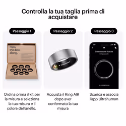 Ultrahuman Ring AIR – taglia 14- Monitor del sonno e dell'attività fisica, anello intelligente per uomo e donna, nessuna spesa per l'app per le funzioni standard, durata della batteria fino a 6 giorni, Raw Titanium - Vista aggiuntiva 2