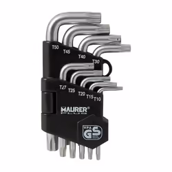 CHIAVITORX PROFESSIONALI CON FORO Serie corta in acciaio chrome vanadium S2.HRC 58/62 DIN 911 Marca ''Maurer'' Ferritalia ser ...