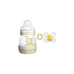 MAM - Set Nanò Biberon + Succhietto 0+ Mesi Panna