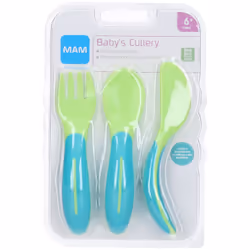 Mam Baby's Cutlery 6+ Neutro per Autonomia Set 3 Posate